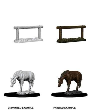 D&D Unpainted Minis: Horse & Hitch