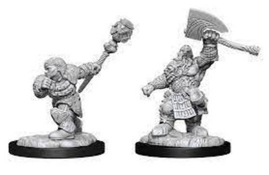 MTG Unpainted Minis: Dwarf Fighter & Dwarf Cleric