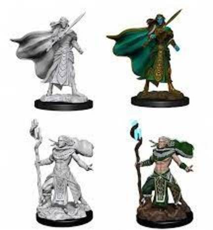 MTG Unpainted Minis: Elf Fighter & Elf Cleric