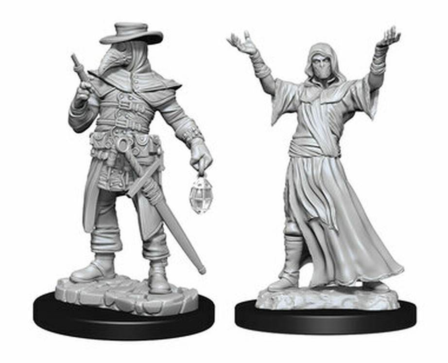 Wizkids Unpainted Minis: Plague Doctor & Cultist