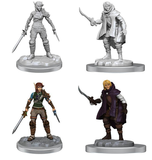 D&D Unpainted Minis: Elf Rogue & Half-Elf Rogue Protege