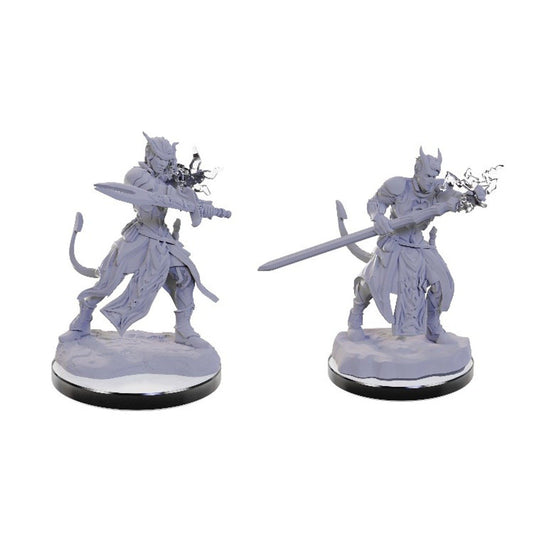 D&D Unpainted Minis: Male Tiefling Warlocks