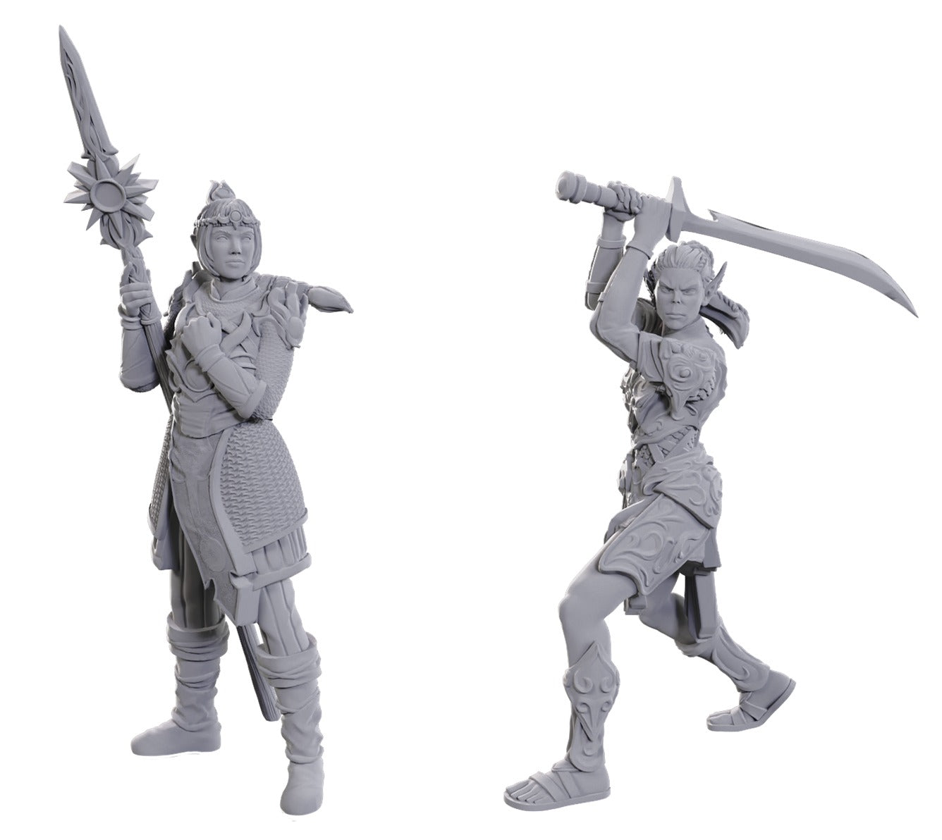 D&D Unpainted Minis: BG3 Lae'Zel & Shadowheart