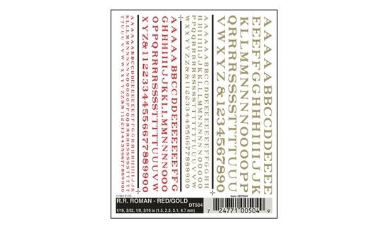 Roman Letters - Red/Gold