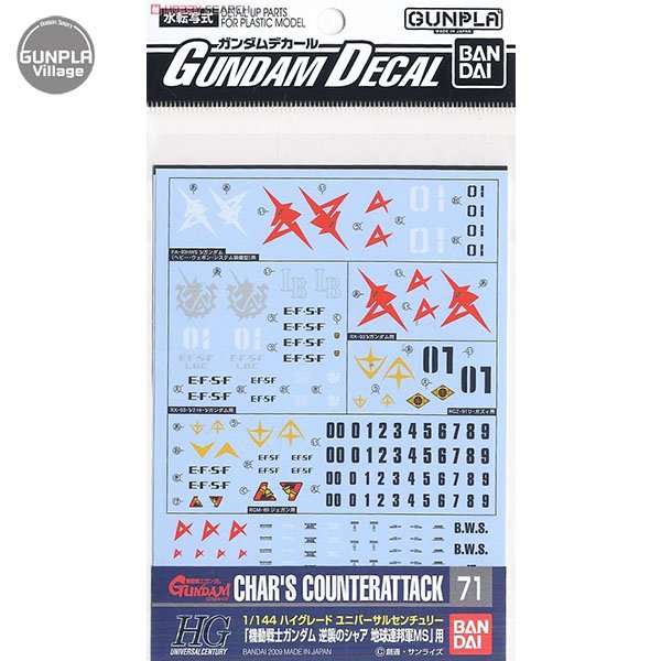 Gundam Decal Char's Counterattack Earth Federation Ver.