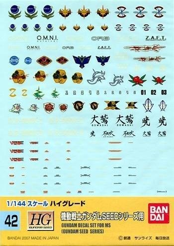 Gundam Decal Set - Gundam Seed Series