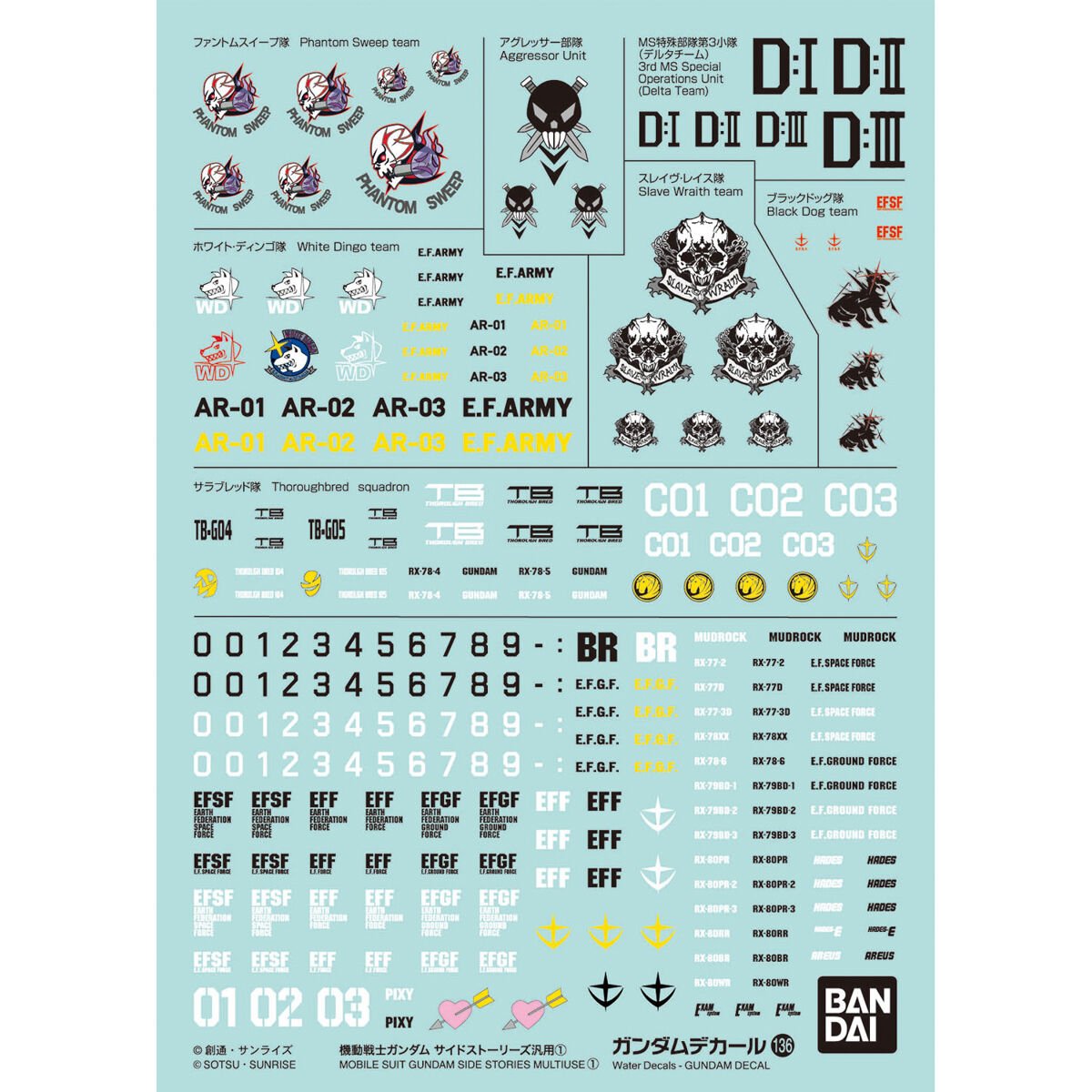 Gundam Decal Set - Side Stories Multiuse 1