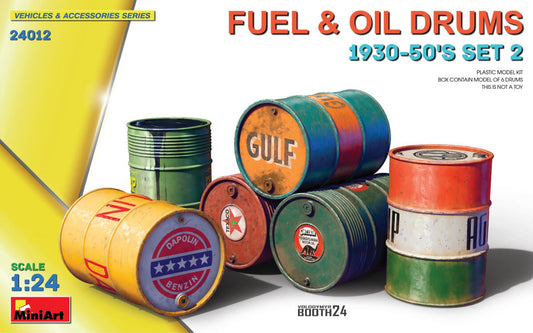 Fuel & Oil Drums, 1930-50's Set 2