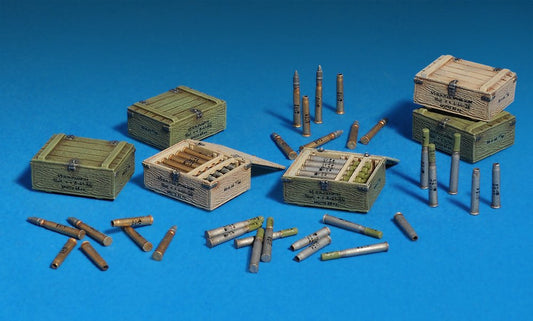 Soviet 45mm Shells w Ammo Boxes