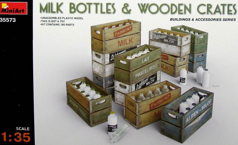 Milk Bottles & Wooden Crates