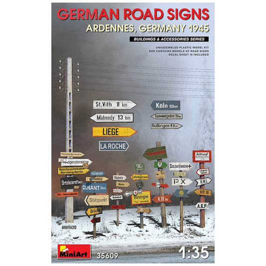 German Road Signs: Ardennes, Germany 1945