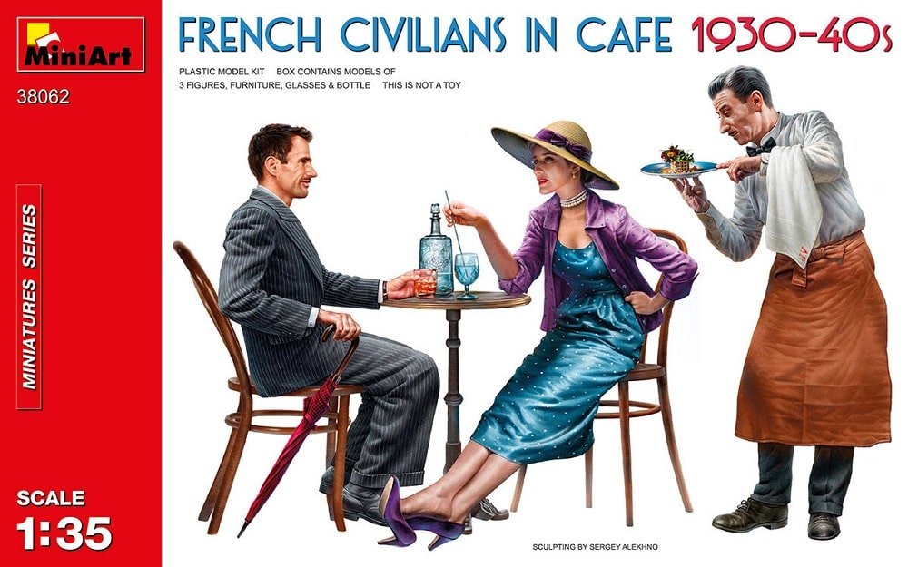 French Civilians in Cafe: 1930-40s