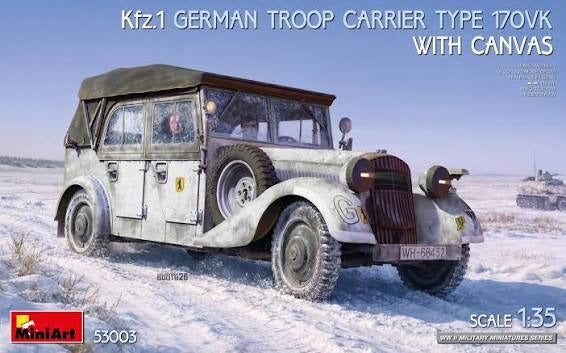 Kfz.1 German Troop Carrier Type 170VK with Canvas