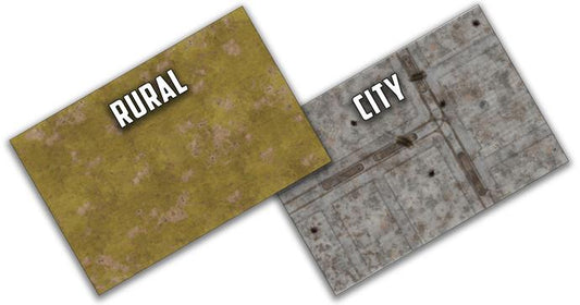 Gaming Mat- Brown/City Double Sided 48" x 72"