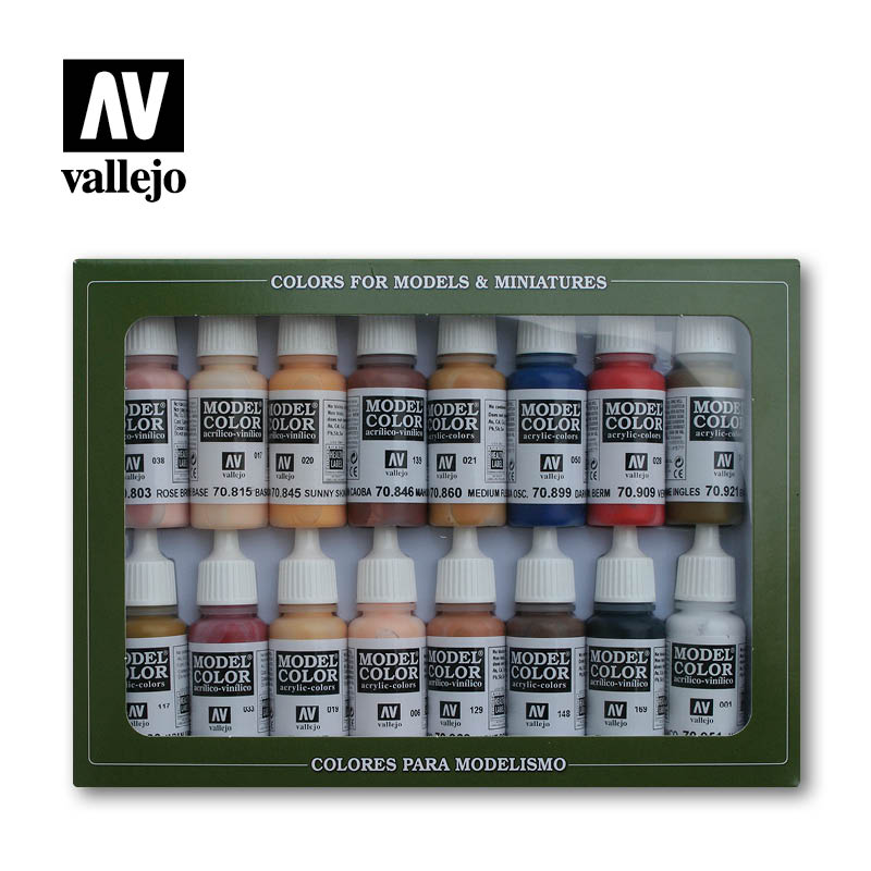 16 Skin And Facetones Paint Set