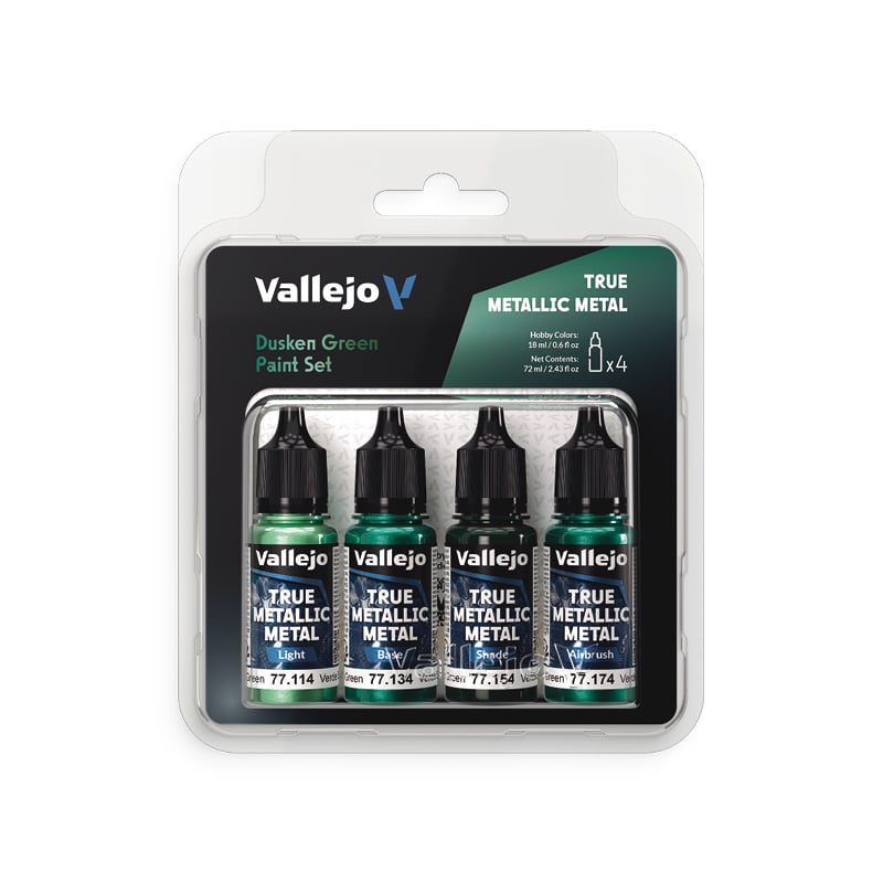 Vallejo True Metallic Metal Dusken Green Paint Set