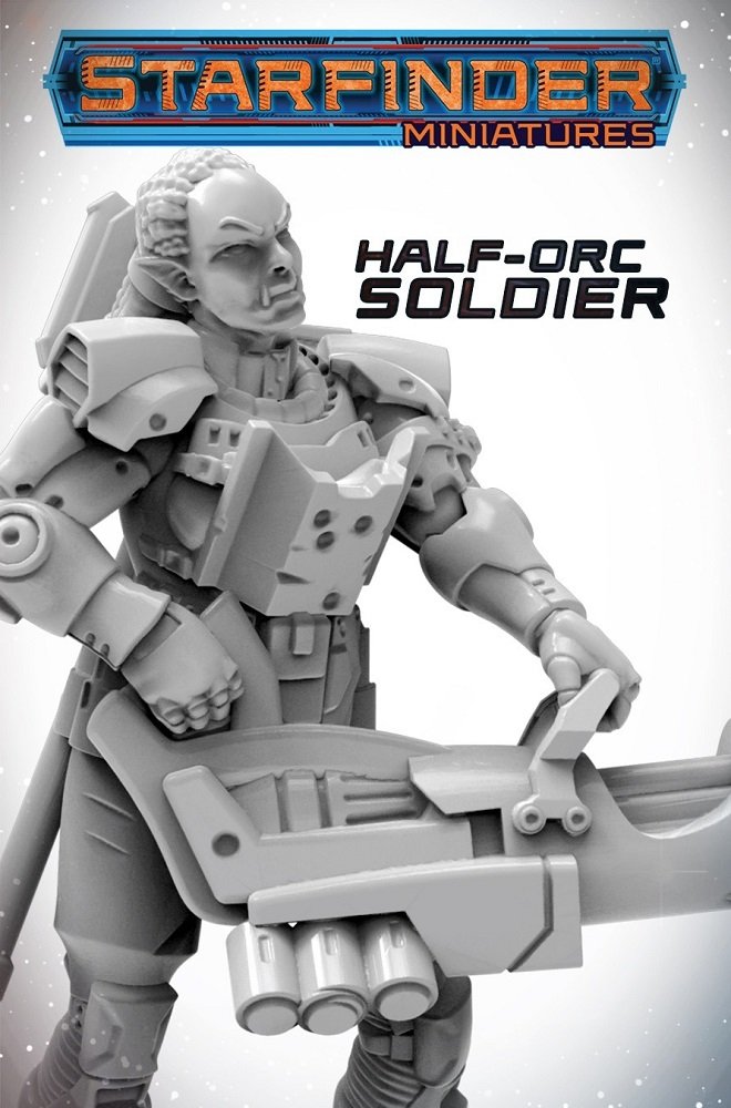 Starfinder Miniatures: Half:Orc Soldier