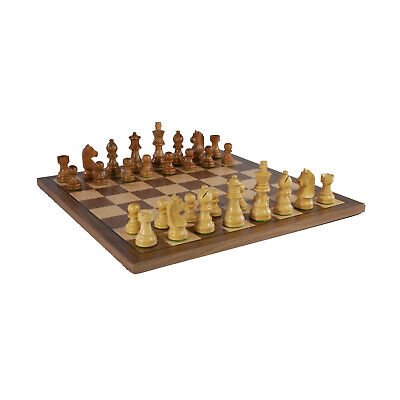 Chess Set Walnut/Maple Veneer (German-Style) (U)