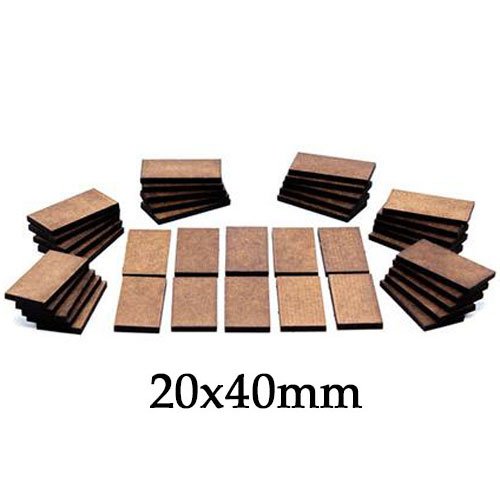 20mm x 40mm Rectangular Bases (x40)