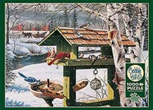 1000 Piece Puzzle: Backyard Feeder