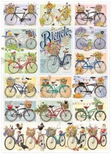 1000 Piece Puzzle: Bicycles