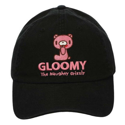 Gloomy Dad Cap Cotton Twill Heavy Wash Black