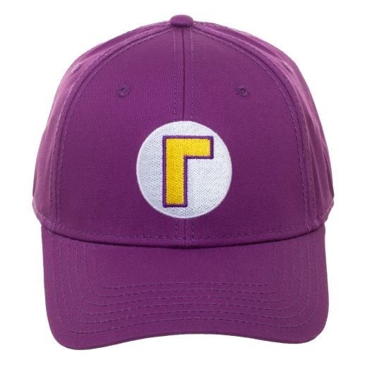 Nintendo Super Mario Bros Waluigi L Logo Flex Fit Hat Baseball Cap