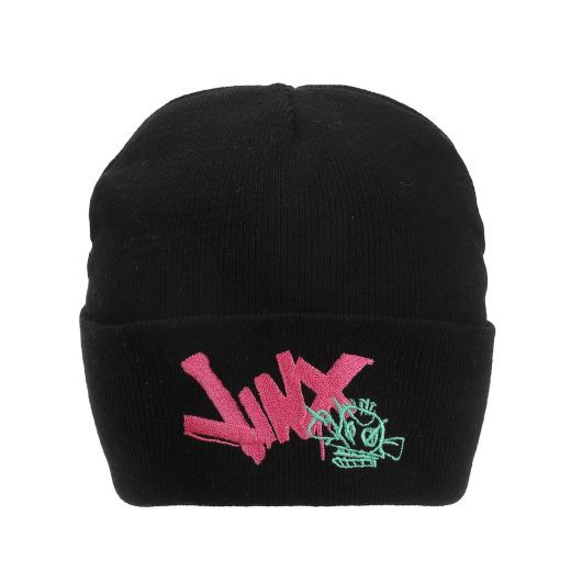 Jinx- Embroidery Acrylic knit Standrard Cuff Beanie