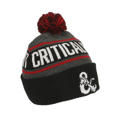 DUNGEONS AND DRAGONS -Logo Critical Hit Cuff Beanie With Pom