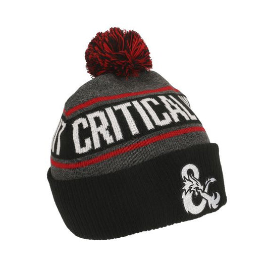 DUNGEONS AND DRAGONS -Logo Critical Hit Cuff Beanie With Pom